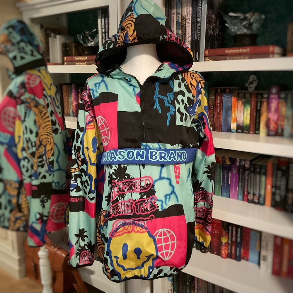 Reason Smilez Allover Print AOP Half-Zip Anorak - Picture 4 of 8
